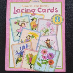 EEBOO FLOWERS AND FAIRIES LACING CARDS (learning activity)