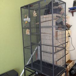 Large Black Bird Cage and some accessories