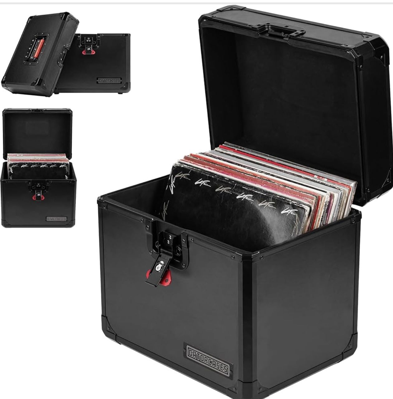 Gator Cases ONYX Series Stackable Case for 50-70 12" Vinyl Records with Reccessed Twist Latches and Rubber-Gripped Handles (G-ONYX-VINYL-1270)  HOLDS 