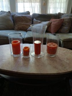 Glass candle holders / vases