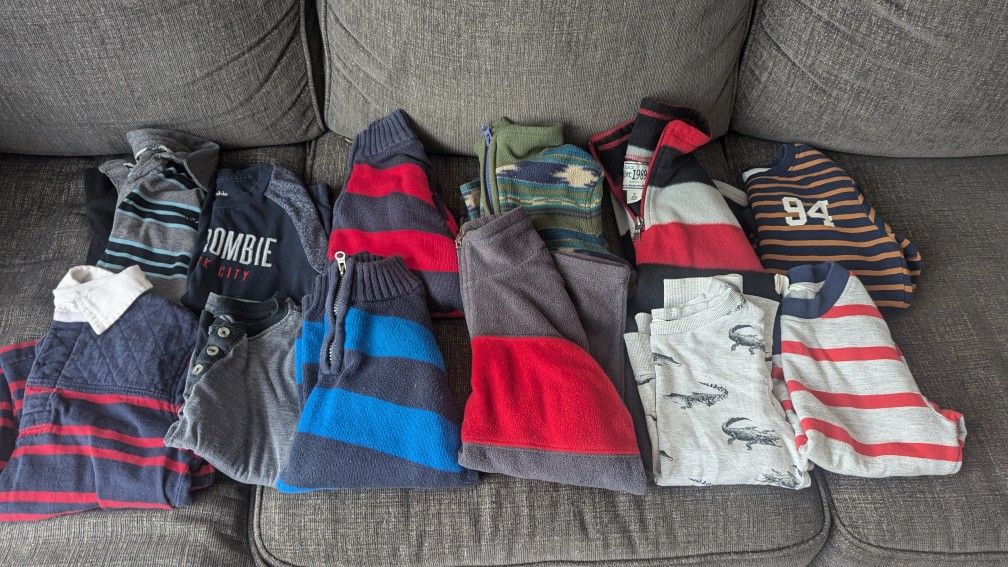 Boys Size 6 Long Sleeve Tops And Sweatshirts - 12 For $20 Total