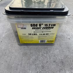 Grip Rite 60d 6” bright common nails 30lbs