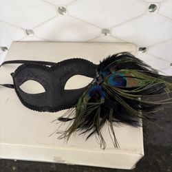 Masquerade Mask With Peacock Feather