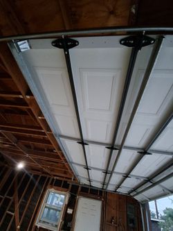 Garage door with opener