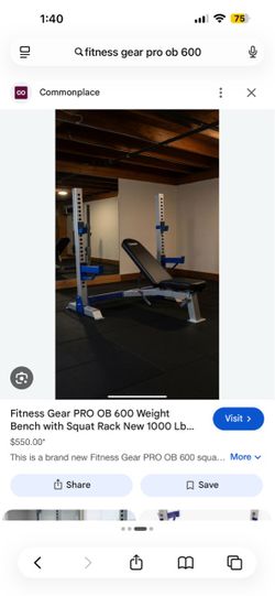 Fitness Gear PRO OB 600 Weight Bench with Squat Rack