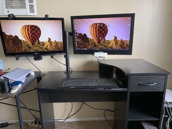 Dual Monitors And Small Desk For Sale In Anaheim Ca Offerup