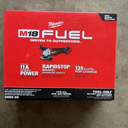 Milwaukee M18 FUEL 18V Lithium-Ion Brushless Cordless 4-1/2 in./5 in. Grinder w/Paddle Switch (Tool-Only