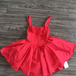 Red corset dress with lace detailing #corsetdress #redhot