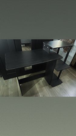 Black computer desk top