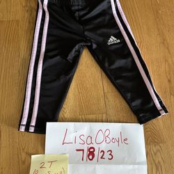 ADIDAS Athletic Pants / Bottoms - 2T Toddler Girls - Runs Small More like  24 Month- Black/ Pink for Sale in Emmaus, PA - OfferUp
