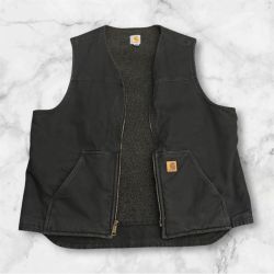Black Carhartt Fleece Lined Vest Men’s XL tall