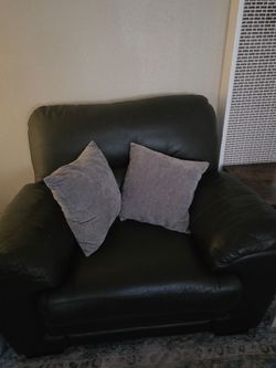 Black Leather Loveseat Sofa