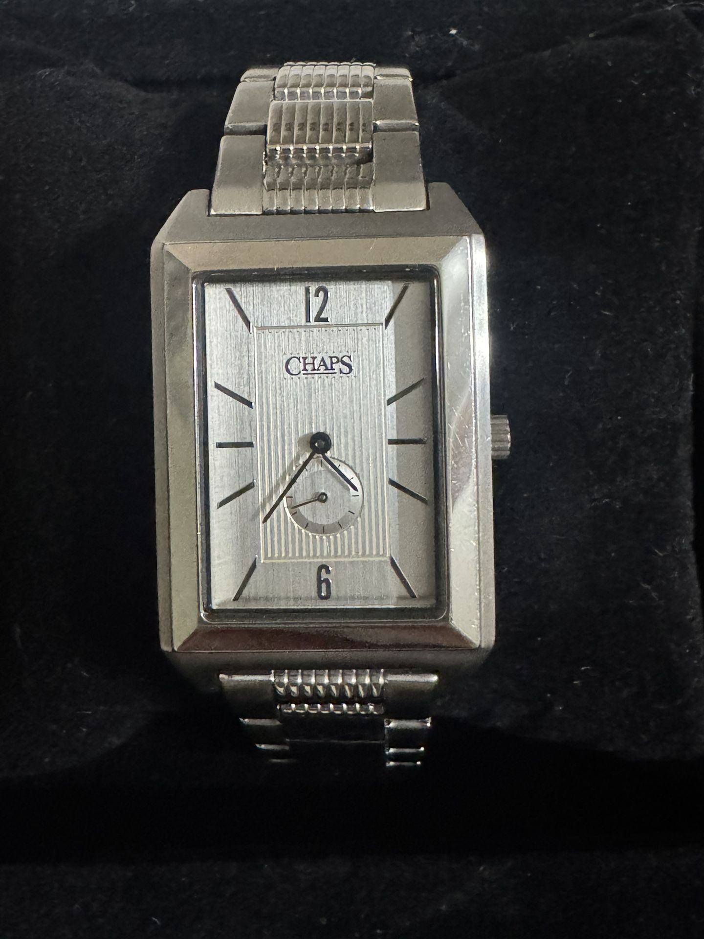 Chaps Silver Rectangular Dress Watch