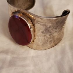 Sterling Silver Carnelian Cuff Bracelet