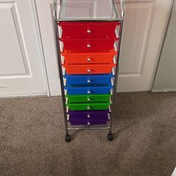 Multicolor Rolling Cart