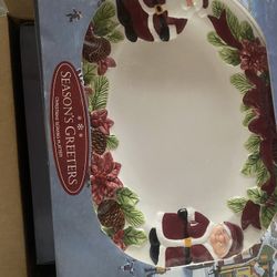 Christmas Serving Platter Kit Set. Cookie Platter (spoon rest,candle Holder, Napkin Holder, Salt & Pepper Shaker Set)