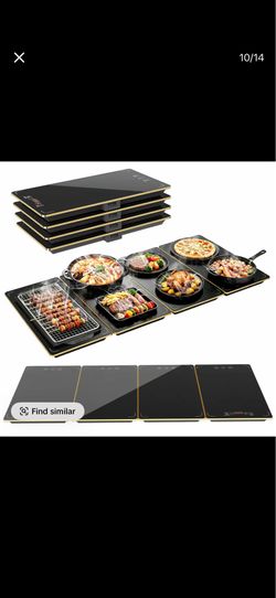 Electric Warming Tray, 4-in-1 Food Warmers for Parties Buffet with 9 Temp Settings and Timer