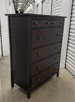 IKEA HEMNES BLACK BROWN OAK FINISH LARGE 6-DRAWER CHEST DRESSER IN NEW CONDITION DELIVERY AVAILABLE