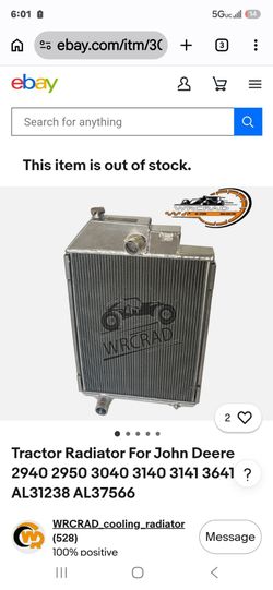 ALUMINUM RADIATOR FOR JOHN DEERE TRACTOR! NEW!! 150$