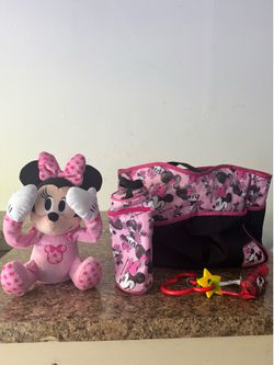 Diaper bag with toys and bumbo chair bundle