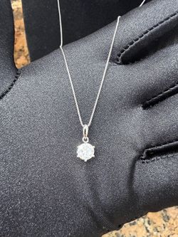 1.0 Carat VVS1 Moissanite 925 Silver Solitaire Necklace
