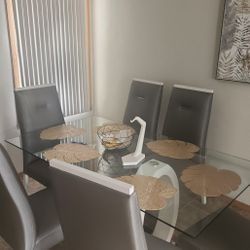 Glass Table & 6 Chairs