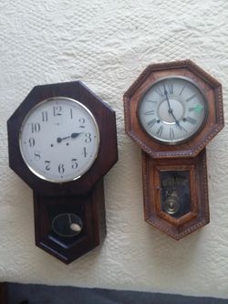 Vintage clocks going together for the person who collects them.