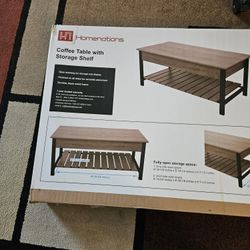 Coffee Table With Storage Shelf