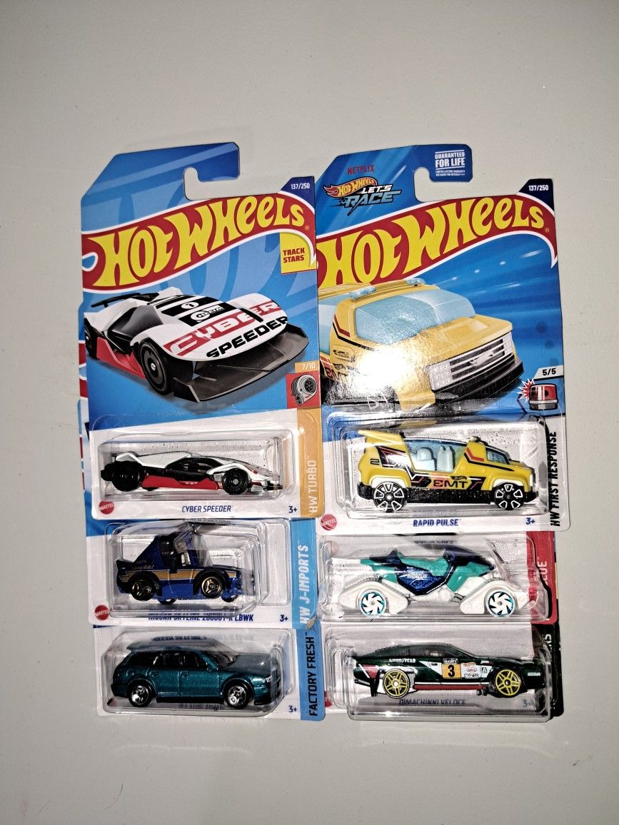 6 New Hotwheels 