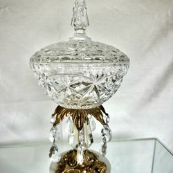 Vintage MCM  Hollywood Regency Crystle Candy Dish