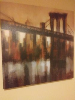 Contemporary art watercolor canvas