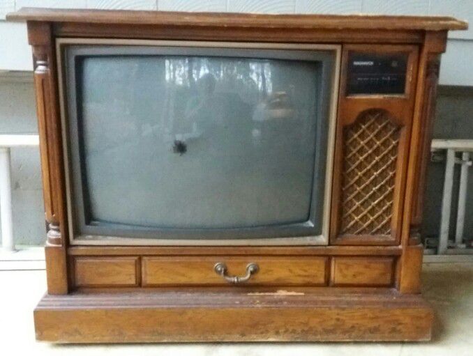 Vintage MAGNAVOX TV Set In Cabinet For Decoration Or Project