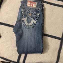 True Religion Jeans Blue With White 