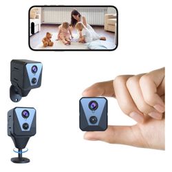 Upgraded Security Camera, 4K HD Mini Nanny Cam for Home with Night Vision, WiFi Indoor Camera, 100 Days Long Battery Life, Motion Detection, Remote Vi