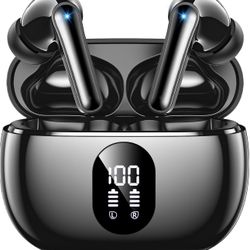 Wireless Earbuds, Bluetooth Ear Buds with Big Bass Stereo Sound, 48 Hours Playtime, Lightweight in-Ear Fit Earphones, IPX7, Hands-Free Calls with AI f