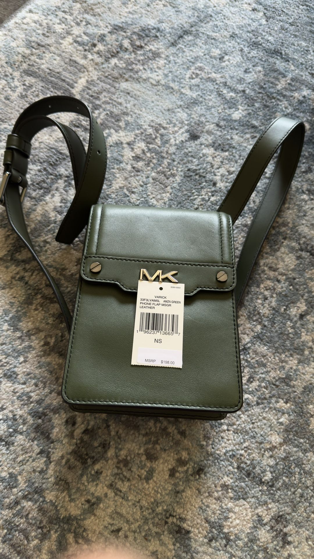 Michael Kors Phone Flap Messenger Leather Green