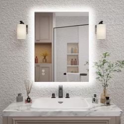 24 in. W x 32 in. H Rectangular Frameless Super Bright Backlit LED Anti-Fog Tempered Glass Wall Bathroom Vanity Mirror