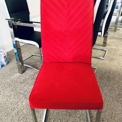 RED SIDE CHAIR – BORDEAUX/CHROME