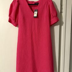 Tommy Hilfiger Hot Pink Floral Puff Sleeve Dress - Size 4