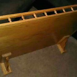 Large wooden shelf* solid wood w/ brackets & edging* 35.5 x 25 