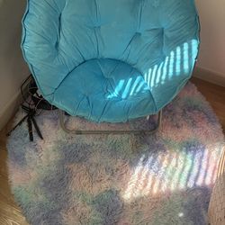 2 kids rugs and a stich chair