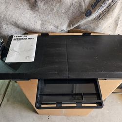 Clamp On Keyboard Pullout Tray Black Ethu Brand