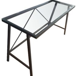 CB2 Dwight Console Steel and Glass Table 