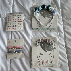 Kids Floral Headband and Bracelet Set