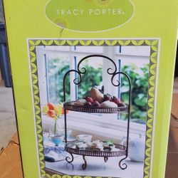 Rare Tracy Porter Artesian Road 2 Tiered Server Art Under Glass Collection 