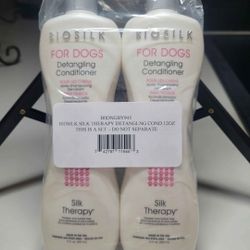 BioSilk for Dogs Silk Therapy Detangling Dog Conditioner |2pack