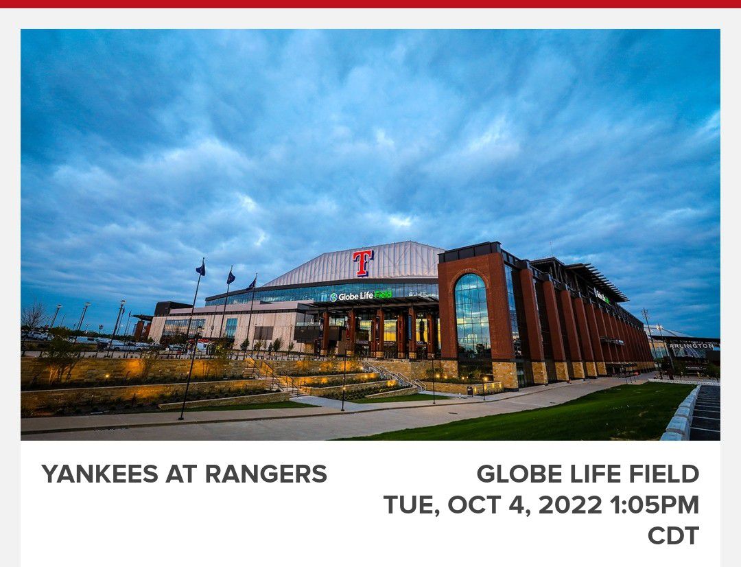 Rangers VS Yankees Oct 4