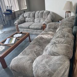 Couch and Matching Love Seat, Table and End Table
