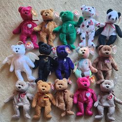 Lot  TY Beanie Babies Bears