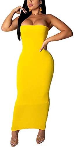 Yellow tube top dress